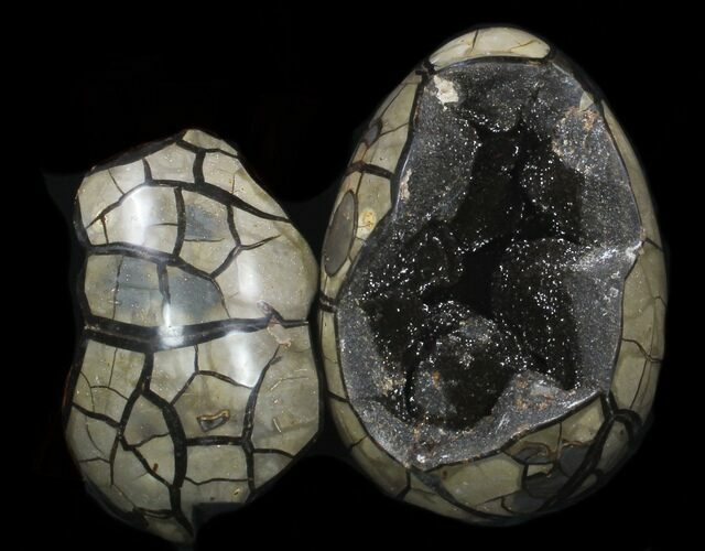 Septarian Dragon Egg Geode With Removable Section #33722